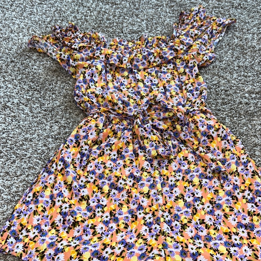 Lush Floral Off-Shoulder Romper- Spring, Summer, Date Night, Vacation, Comfy - Picture 3 of 9